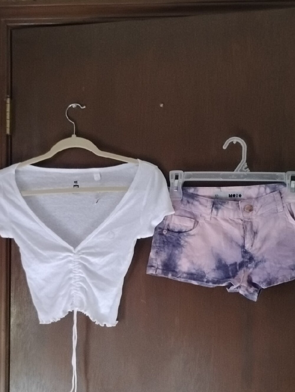 Me to We Essentials Ribbed Top And Moto Topshop Short Shorts